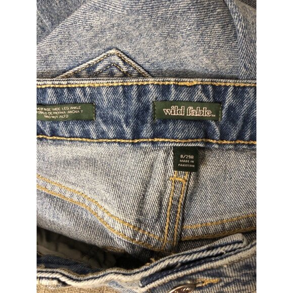 Womens Wild Fable Highest Rise Wide Leg Ankle Denim Blue Jeans Size 8. C12 - Picture 4 of 5